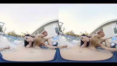 Vrconk Sweet Pinup Wifey Sucking Cock by the Pool VR Porn