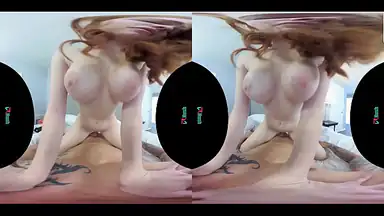 Vrhush Redhead Scarlett Snow Rides a Big Dick in VR