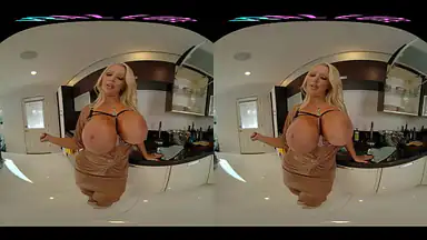 Curvy Big Tit Blonde Milf Teasing Her Stepson in VR