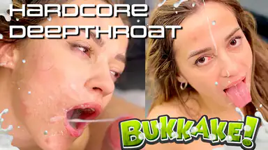 Savage Crazy Spanish Girl Deepthroat Bukkake