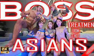 Boss Treatment From 3 Hot Asians