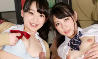 Yuuna Himekawa and Rena Aoi Non Stop Blowjob While Looking Right at You
