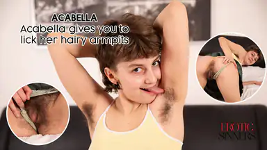 Acabella gives you to lick her hairy armpits