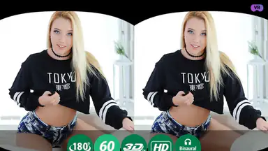 Barely Legal Blonde Shows her Pink Pussy