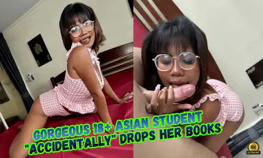 Gorgeous 18 Year Old Asian Student Accidentally Drops Her Books Then Funny Fuck Massive Happy Ending Cumshot You Wont Believe How It Ends
