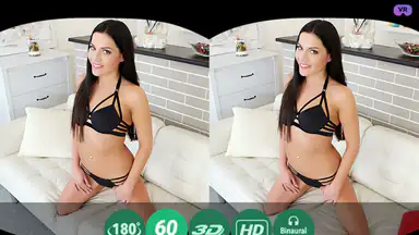 Brunette plays with herself