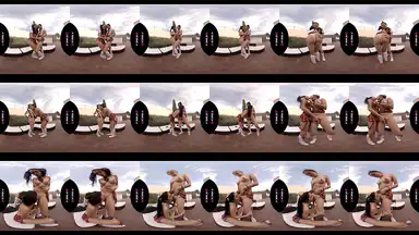 Pornbcn VR Two Lesbian S Sneak Into My Front Yard to Have Sex in Front of Me. Harness Fucking and Squirting Cosplay Solgirl Julia De Lucia and Mia Navarro Virtual Reality Porn